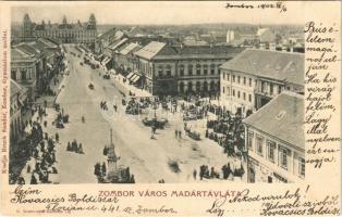 1902 Zombor, Sombor; Fő utca, piac. Bruck Sándor kiadása / main street, market