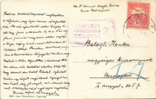 Glina, Filipoviceva ulica, Svretiste / street, hotel, Croatian cooperative shop / utca és szálloda, ...