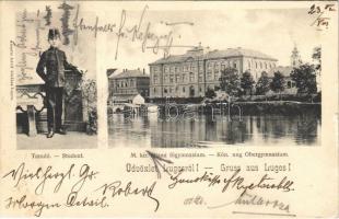 1902 Lugos, Lugoj; M. kir. állami főgimnázium, tanuló. Auspitz Adolf kiadása / grammar school, student (EK)