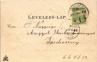 1907 Újvidék, Novi Sad; Ferenc József tér, Szentháromság szobor. Herger Ágoston kiadása, Szecessziós...