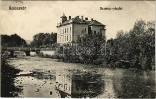 Kolozsvár, Cluj; Szamos részlet, palota. Kiadja Lehota Anna / Somes river, palace (EK)