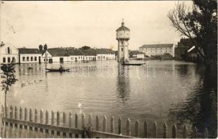1926 Vukovár, Vukovar; árvíz, víztorony / flood, water tower. photo