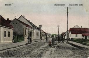 1916 Szalatnok, Szlatina, Podravska Slatina; bahnstrasse / Zeljeznicka ulica / Vasút utca / street