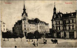 1911 Kaposvár, Városháza, üzletek. Hagelmann Károly kiadása (fl)