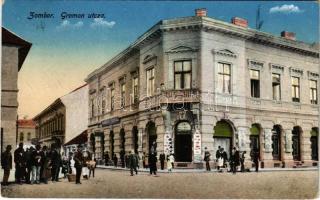 1917 Zombor, Sombor; Gromon utca, Schäffer Herman üzlete / street, shops