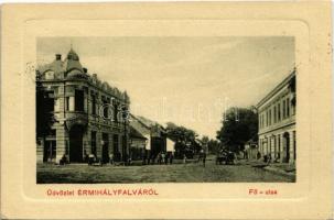 1913 Érmihályfalva, Valea lui Mihai; Fő utca, Grosz Hermann ház és üzlete. W.L. Bp. N. 5986. / main street, shop