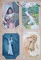 Gyűjtemény maradvány, több mint 100 régi lap az 1900-1920-as évekből képeslap albumban: városképek é...