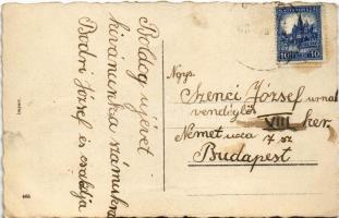 Boldog új évet! Malac muri / New Year greeting with pigs. litho (EK)