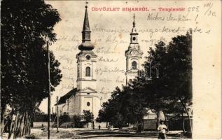 1905 Bihar, Biharia; Templom tér / churches, square