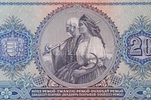 1941. 20P 8db-os, előlapon csak fázisnyomat, vágatlan MINTA ÍV, bélyegzett "1941. III. 12.&quot...