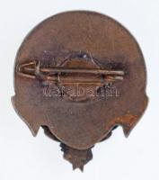 1943. "Országos levente verseny" zománcozott rézötvözet jelvény (25x22mm) T:1-,2 kis zomán...