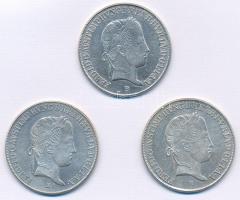 1847B 20kr Ag "V. Ferdinánd" (3x) T:2 
Hungary 1847B 20 Kreuzer Ag "Ferdinand V"...