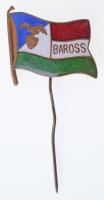 ~1930-1940. Baross Szövetség zománcozott magyar nemzeti színekkel kiegészített kitűzője (20x22mm) T:1-