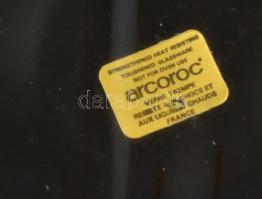 Novoctime arcoroc francia fekete üveg kávés csésze készlet, 6 db csésze és 6 db alj, eredeti bontatl...