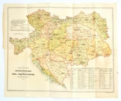 cca 1910 A katonai körzetek térképe 45x35 cm