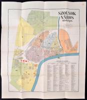 1927 Szolnok város térképe, szerkesztette Szolnok város mérnöki hivatala, rajta betűsoros utcajegyzékkel, M. Kir. Állami Térképészet, 1:10000, 56x64 cm