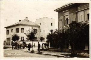1928 Zsolna, Zilina; utca, lovaskocsi / street, horse cart. photo