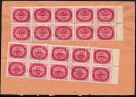 1946 Levél 20 x 20mP bérmentesítéssel "RÁCKEVE" - Budapest, szétnyitva