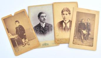 Minorich Albert szamosújvári (Románia, Erdély) főszolgabíró és családtagjai, 4 db keményhátú fotó, 11×6,5 cm