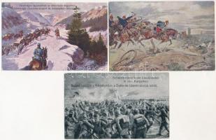 7 db RÉGI osztrák-magyar katonai első világháborús  pre-művész motívum képeslap / 7 pre-1945 K.u.K. ...