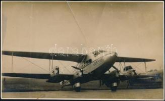 1938 Budapest, Mátyásföld, Danae Focker típusú repülőgépről készült fotó, 14x23 cm