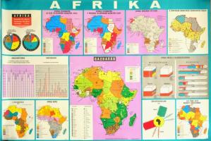 cca 1973 Afrika térkép, 66×100 cm