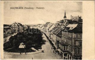 Pozsony, Pressburg, Bratislava; utca, vár / street view, castle (fa)