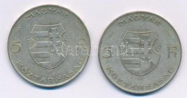 1947. 5Ft Ag "Kossuth" (2x) T:2,2- Adamo F8.1