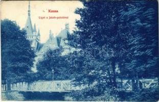 1907 Kassa, Kosice; Liget a Jakab palotával / park, villa, palace (EK)