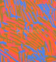 Németh János (1936-): Színes formák. Szitanyomat, papír, jelzett, E.A. művészpéldány, 20x21 cm