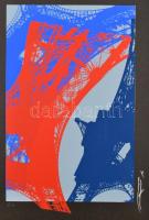 Hervé, Rodolf (1957-2000): Eiffel-torony. Szitanyomat, papír, EA jelzett. 32,5x21,5 cm. / Hervé, Rodolf (1957-2000): Eiffel-tower. Screenprint on paper, signed, E:A: artists proof, 32,5x21,5 cm.