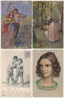 10 db RÉGI művész motívum képeslap / 10 pre-1945 art motive postcards