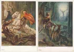 Legenden - Gemälde von Hans Stubenrauch in Vierfarbendruck. F.A. Ackermanns Kunstverlag - 6 db RÉGI ...