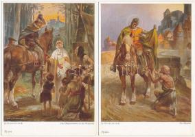 Legenden - Gemälde von Hans Stubenrauch in Vierfarbendruck. F.A. Ackermanns Kunstverlag - 6 db RÉGI ...