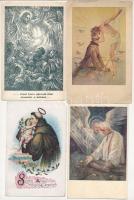 12 db főleg RÉGI motívum képeslap: vallás / 12 mostly pre-1945 motive postcards: religion