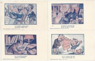 4 db RÉGI bélyeg motívum képeslap: Budapesti Bélyegtőzsde 1924 / 4 pre-1945 unused stamp motive postcards