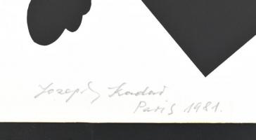 Joseph Kádár (1936-2019): Hommage Bartók. Szitanyomat, papír, jelzett, 40x27 cm