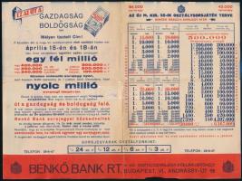 Bekő Bank Rt. M. Kir. Osztálysorsjegy Főelárusítóhely Budapest VI. Andrássy út szórólap irredenta gr...