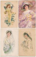 6 db RÉGI művész motívum képeslap: hölgyek / 6 pre-1945 art motive postcards: lady (LeMunyon, Fidler)