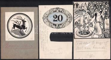 Reklám grafika tétel, 14 db, közte: Békéscsabai Takarékpénztár Egyesület, Első Battonyai Seprő és Ke...