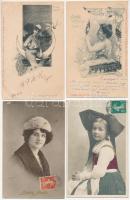 10 db RÉGI motívum képeslap: hölgyek / 10 pre-1945 motive postcards: lady