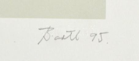 Bartl József (1932-2013): Szív és bábú. Szitanyomat, papír, jelzett (Bartl 95), számozott (3/40). 31...