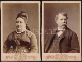 Ullrich Ágoston 48-as honvéd tüzértiszt és felesége, Gängel Mária (1885) Kozmata Ferenc két fotója 11x16 cm