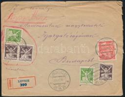 1922 Rosszul portózott ajánlott levél Budapestre