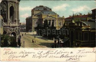 1908 Fiume, Rijeka; Teatro comunale e mercato / theatre, market. G. Rüger & Co. 8076. (EK)