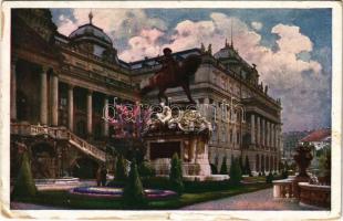 1925 Budapest I. Királyi vár, Savoyai Jenő főherceg szobra. Művészlevelezőlap Hausner H. 7014/4. (szakadás / tear)