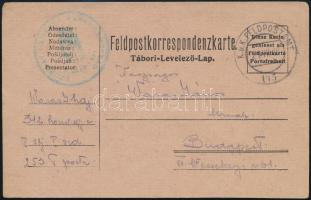 1916 Tábori posta levelezőlap / Field postcard, zöld / green SZURMAY HADTEST PARANCSNOKSÁG RR!