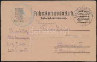1916 Tábori posta levelezőlap / Field postcard, zöld / green "SZURMAY HADTEST PARANCSNOKSÁG" RR!