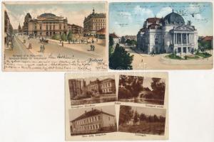 7 db régi város képeslap: Budapest, Szabadka, Salzkammergut, Graz, Békés / 7 pre-1945 town-view postcards: Budapest, Subotica, Salzkammergut, Graz, Békés
