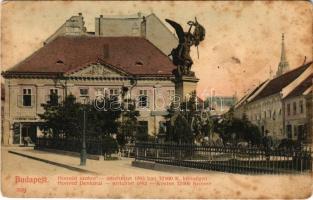 1911 Budapest I. Dísz tér, Honvéd szobor, üzlet, kávéház. Taussig Arthur 3394. (fl)